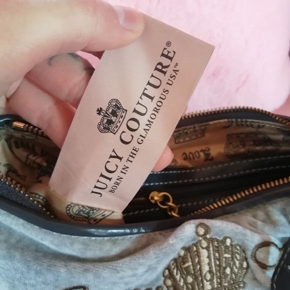 ** SOLD ** JUICY COUTURE Grey Shoulder Bag Vintage Y2K - Picture 7 of 8